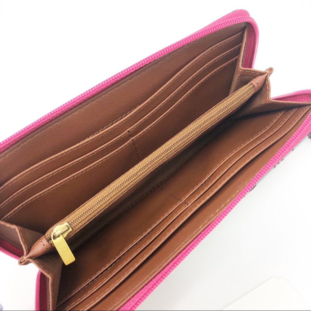 Fossil | Eliza Clutch Wallet Dark Floral Print Zip - Picture 6 of 7